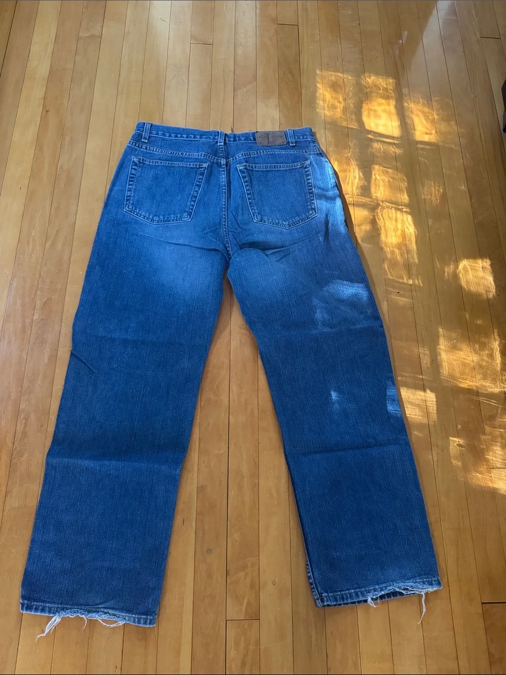 Old Navy Classic regular Men's Blue Denim Jeans fringed 36x30
